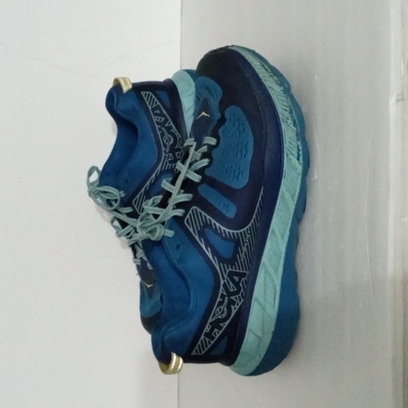 Hoka Stinson One One ATR 5 Running Shoes size 8.5 Navy Turquoise Aqua Preowned - Picture 1 of 16